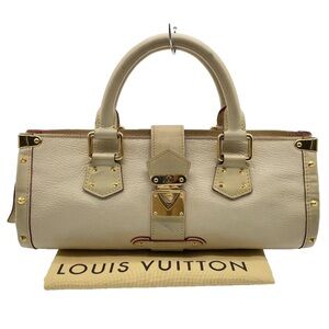 Authentic Louis Vuitton Suhali EpanouiPM White Leather Handbag Gold Studded Rare